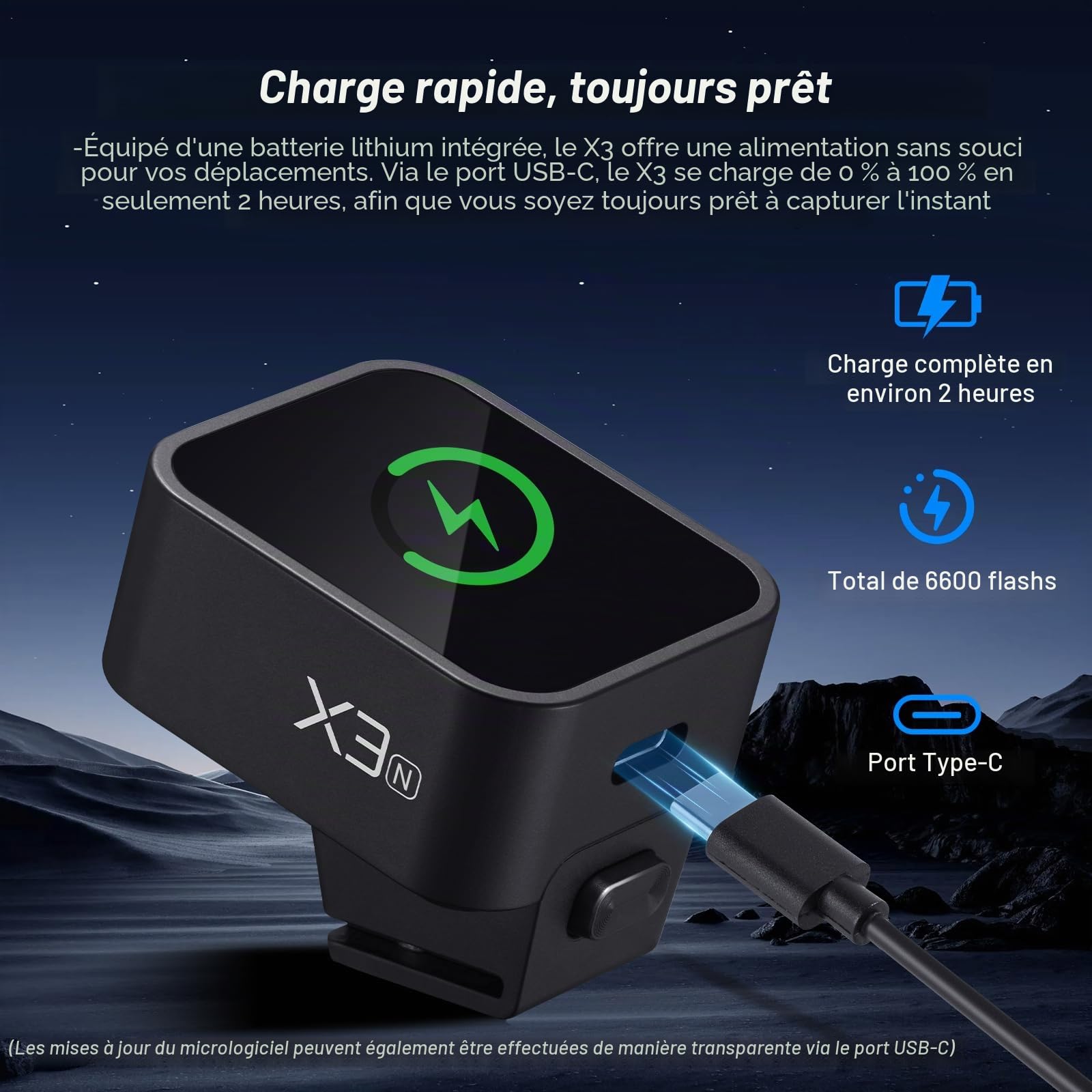 Godox X3-N Déclencheur de flash sans fil OLED Écran tactile pour appareil photo Nikon 2,4 GHz sans fil 1/8000S HSS TTL Tcm Fonction batterie intégrée rechargeable Type-C