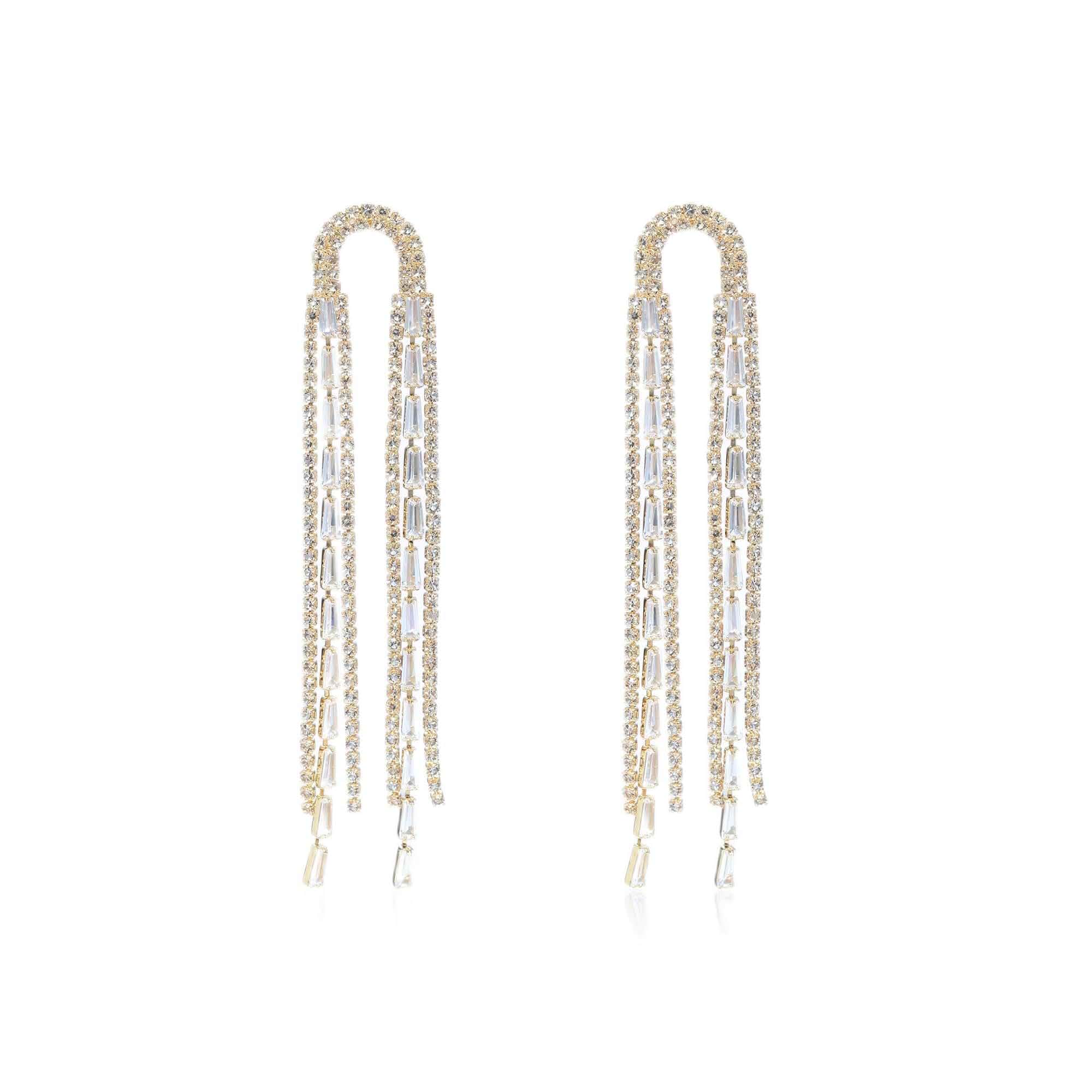 18K Sterling Silver Plated Column Cubic Zircon Drop Dangle Earrings for Women Hypoallergenic Statement Earrings Gifts for Women Mom