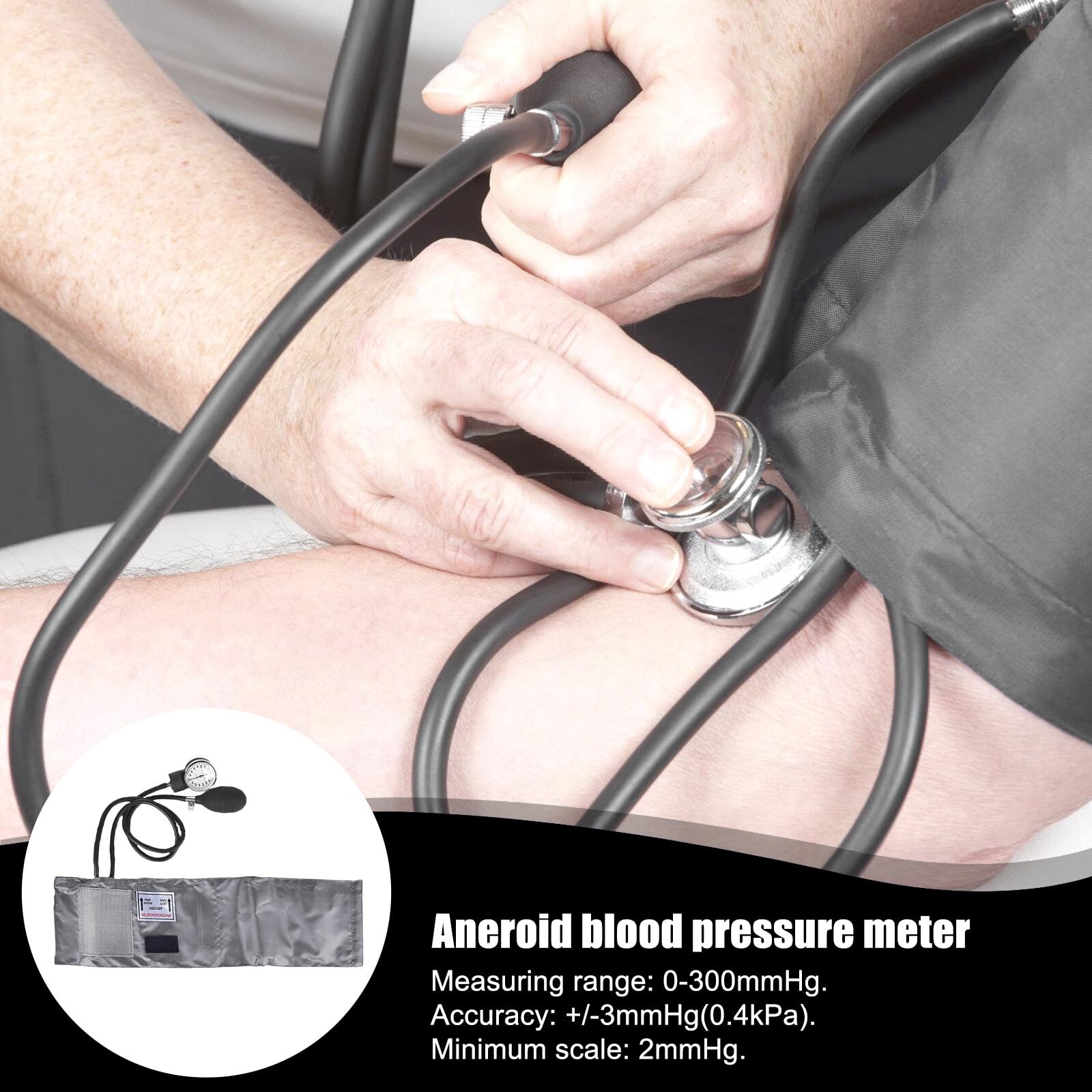 Leikurvo Esfigmomanómetro manual: tensiómetro manual, manguito de presión arterial para el hogar, kit de manguito de presión arterial con estetoscopio de doble cabeza con funda de cremallera