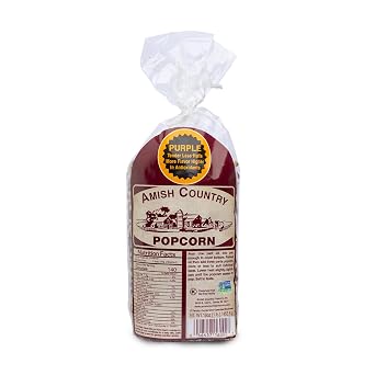 Amish Country Popcorn | 1 lbs Bag | Purple Popcorn Kernels | Old Fashioned, Non-GMO and Gluten Free Purple - 1 lbs Bag