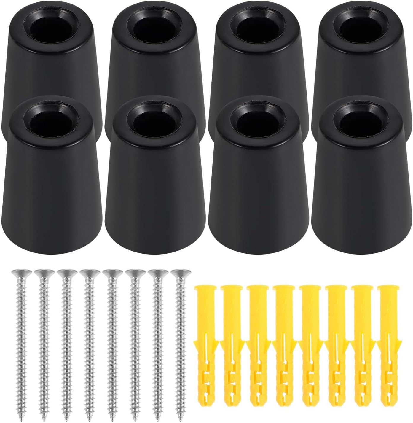 GALPADA Vertical Ski and Snowboard Wall Mount Rack Screw-in Bracket Sturdy Metal and Plastic Construction Black Ski Storage Hanger for Indoor Wall Mount