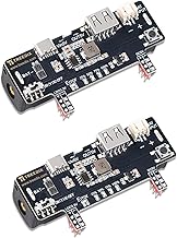 Treedix Breadboard Stromversorgungsmodule 3,3 V / 5,5 V, ausgestattet mit USB-Ladeanschluss Typ C, Ausgangsanschluss Typ A und Akku-Steckplatz, Lademodule für Breadboard
