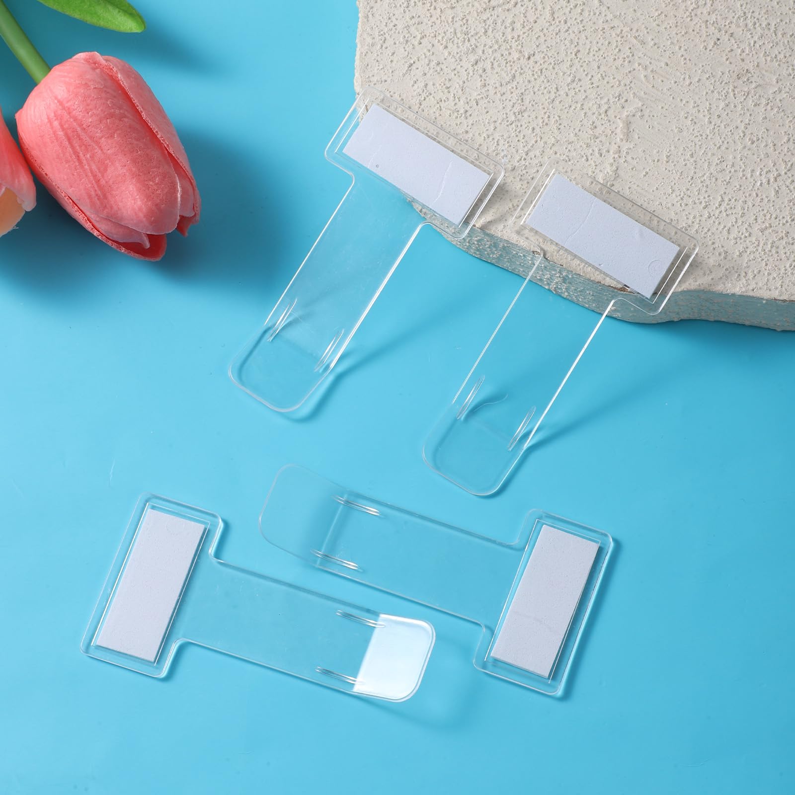 TIESOME 10 piezas de clips para soporte de ticket de aparcamiento, soportes transparentes para parabrisas autoadhesivos, clip para tickets para coches, caravanas, camiones
