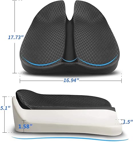 Miniatura 5 de Cojín de asiento de automóvil para asiento de automóvil y camión, silla de oficina, sillas de ruedas, soporte de coxis ciática, alivio del dolor de