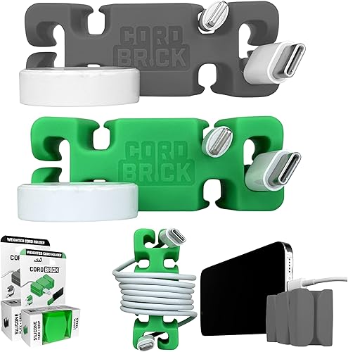 Miniatura 19 de CordBrick Rellenos para calcetines navideños para adultos, gestión de cables, soporte para cables con peso, organizador de cables, soporte para (E)