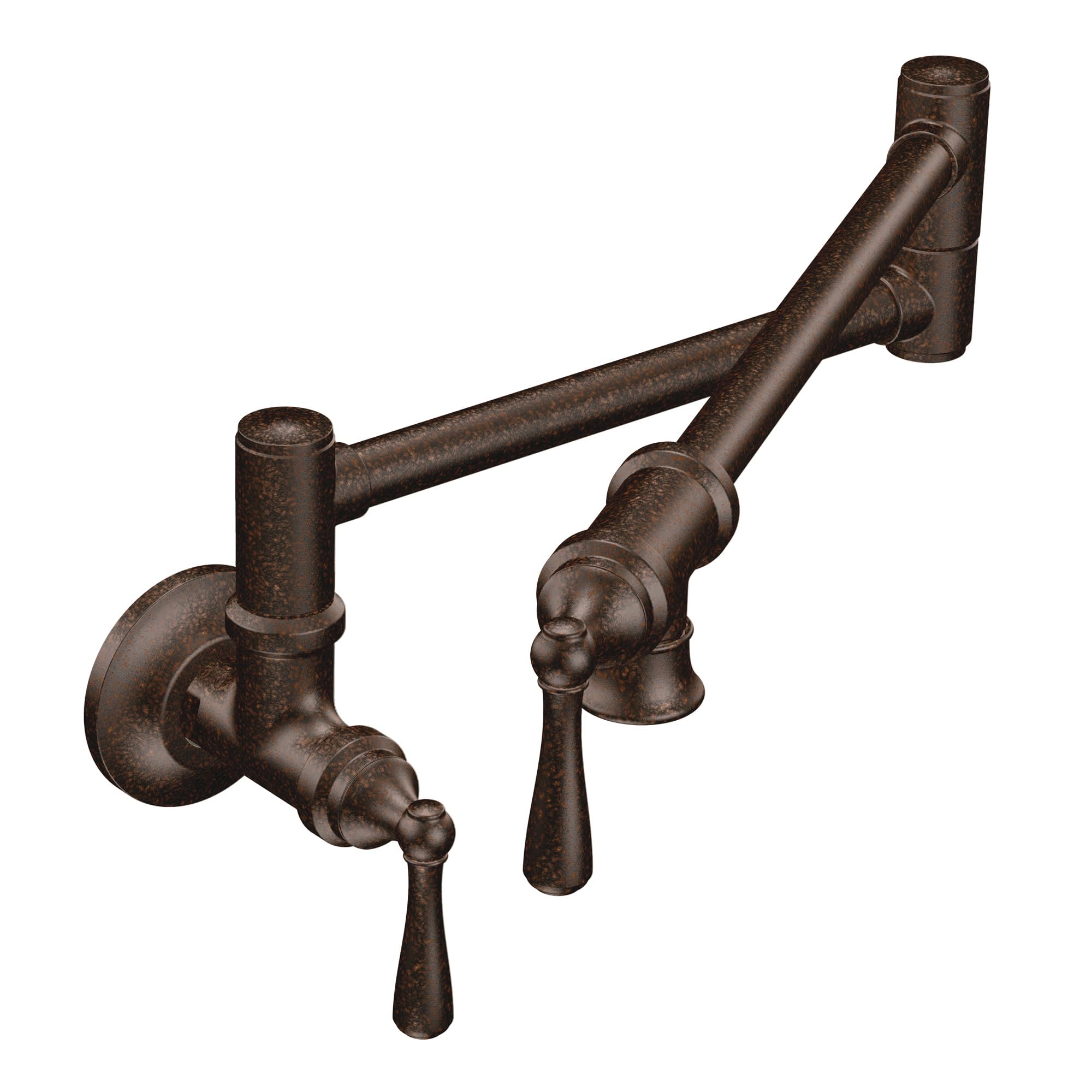 Moen S664ORB pot Filler çift kulplu mutfak armatürü, yağla ovulmuş bronz
