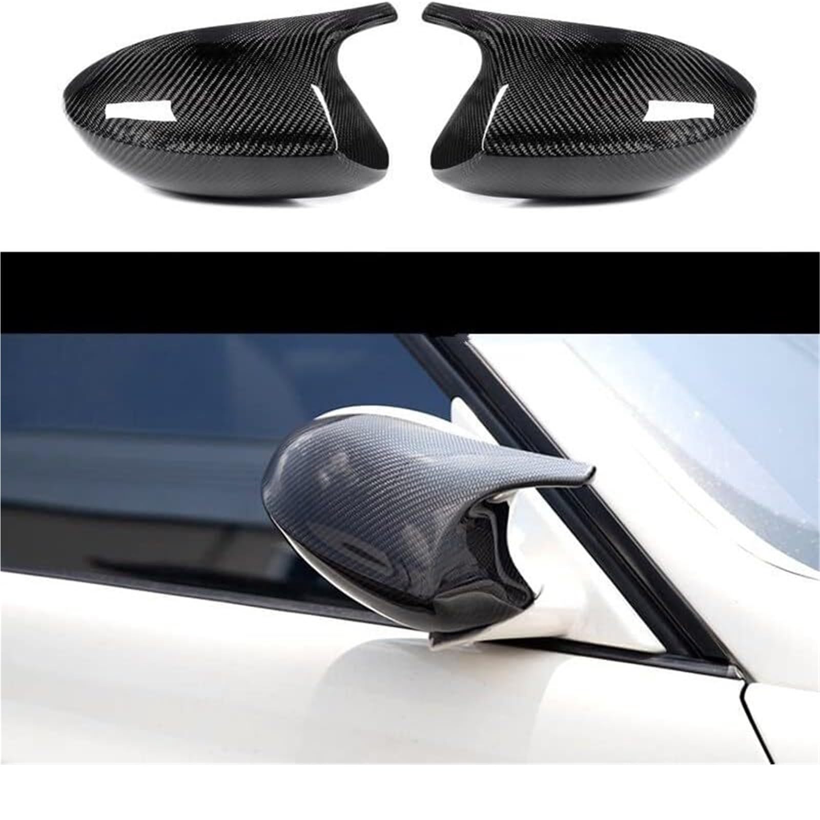 Rétroviseur voiture Coques de rétroviseurs latéraux en fibre de carbone pour BMW(2)