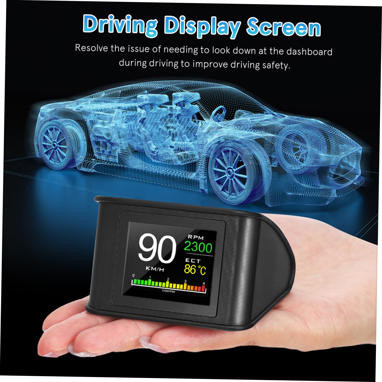 Didiseaon Display Auto Portatile Hud Tachimetro Digitale con Schermo Lcd per Visualizzazione Velocità e Sicurezza Durante Viaggi Lunghi e Spostamenti di Lavoro