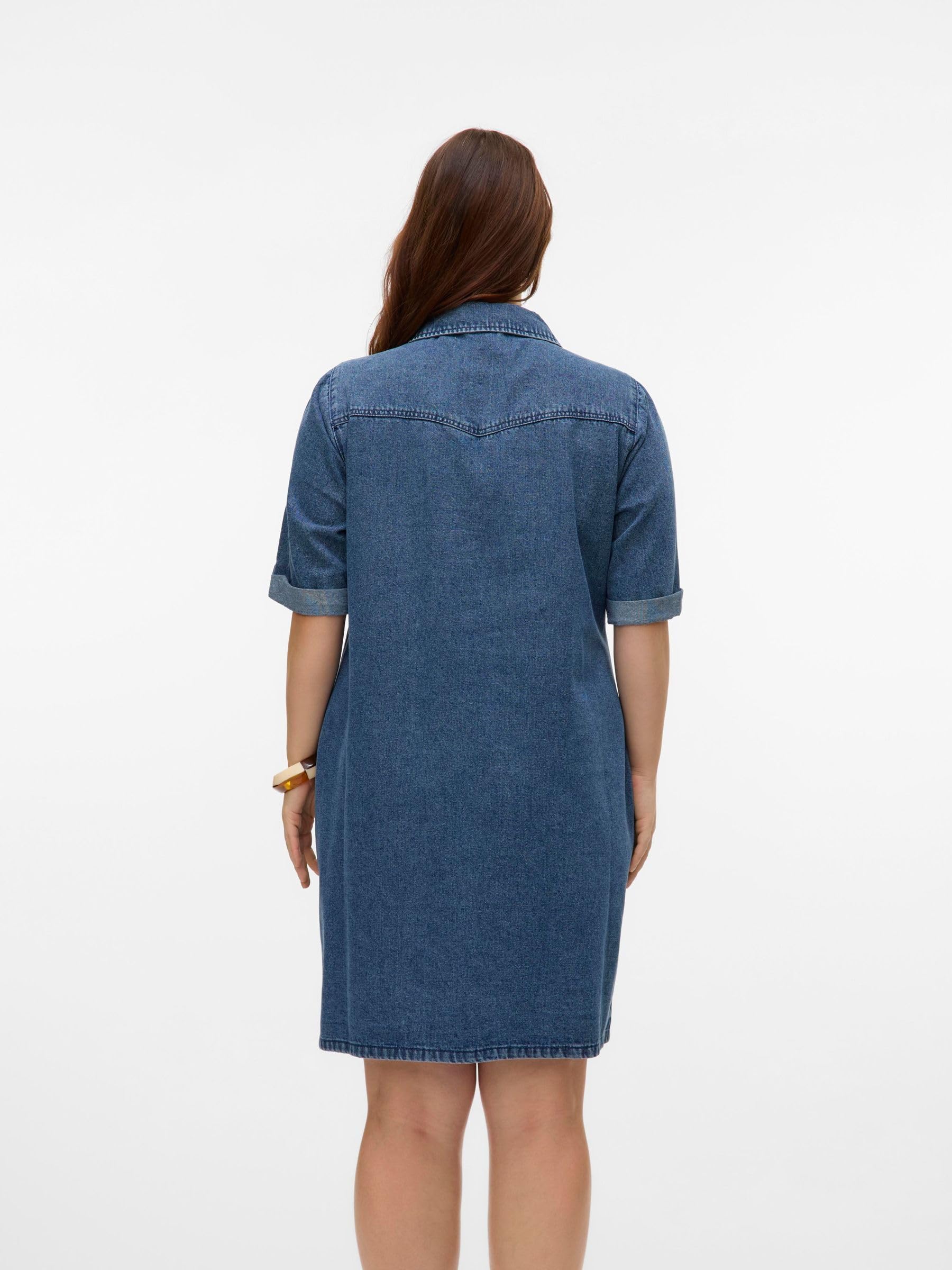 VERO Moda Damen Vero Moda Female Jeanskleid Vmcjennie Kurzes Kleid Vero Moda Female Jeanskleid VMCJENNIE Kurzes Kleid (1er Pack)