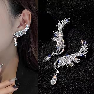 Rhinestone Silver Earrings, Wedding Daily Jewelry, Glamorous Women's Accessories