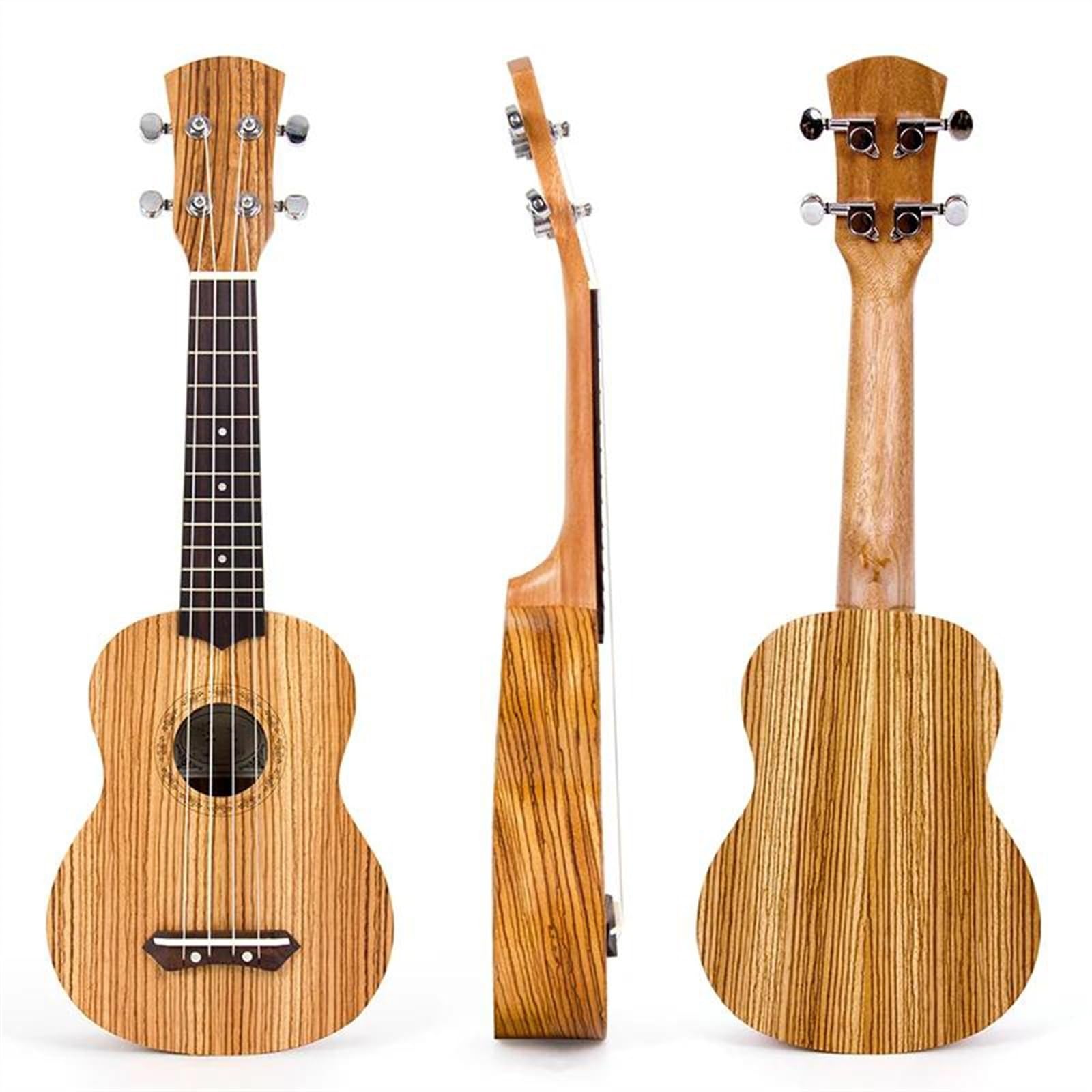 Ukulele Strumento Musicale Chitarra A 4 Corde Ukulele In Legno Zebrano Da 21 Pollici Con Borsa Per Ukulele E Accordatore