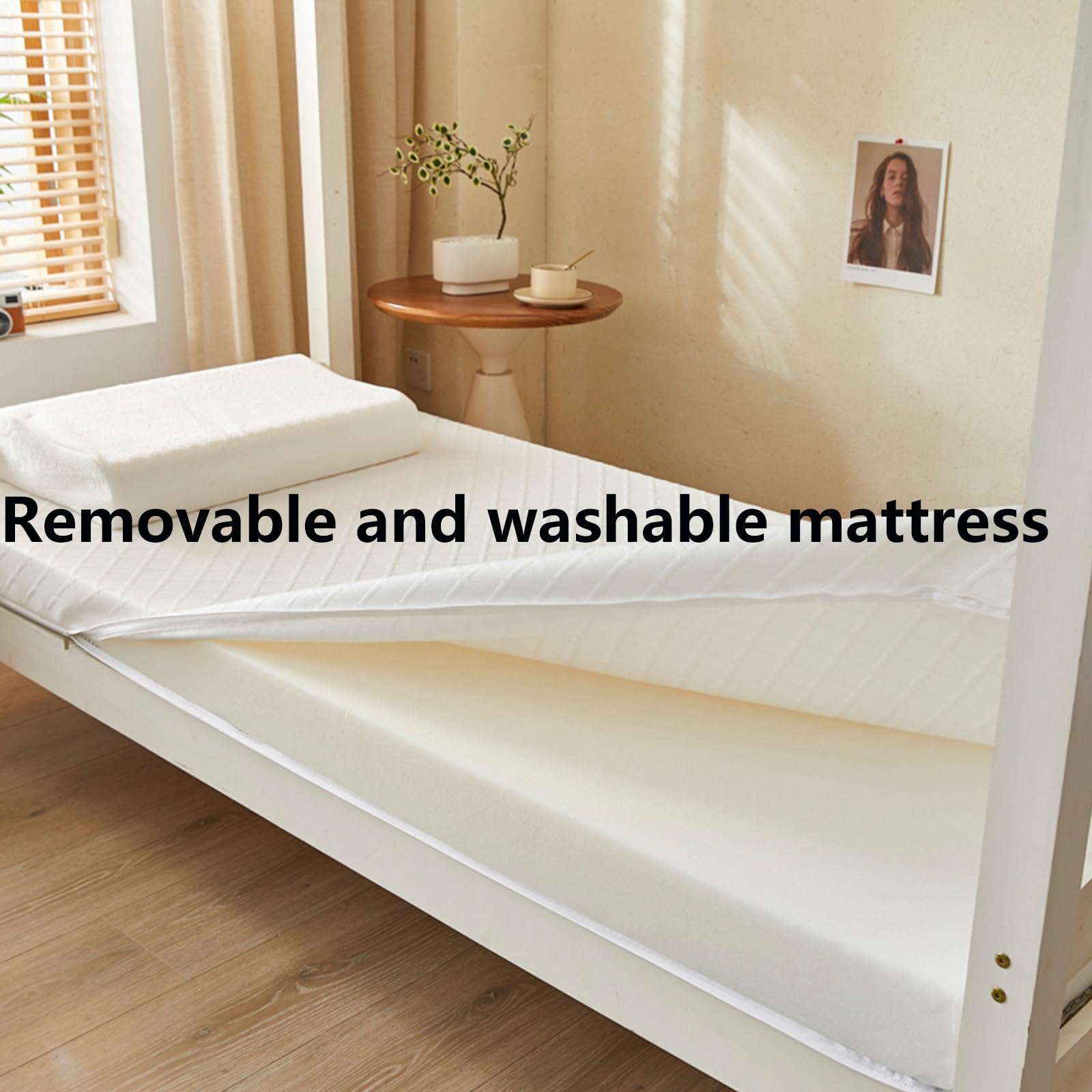 Stil Japanisches Bodenbett Faltbare Campingmatte Dünne Schaumstoffpolsterung für Wohnheim Gästebett Tragbare Schlaflösung (G,90x190x5cm)