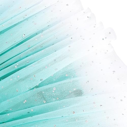 Miniatura 6 de EQSJIU Leotardo de baile de manga larga para niñas, vestido de ballet brillante con copo de nieve, tutú con falda tutú para niñas