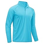 TACVASEN Long Sleeve Swim Shirts for UPF 50+ Sun Protection Running Shirts Quick Dry Rash Guard Outdoor 1/4 Zip Pullover T-Shirts Dry Fit Blue