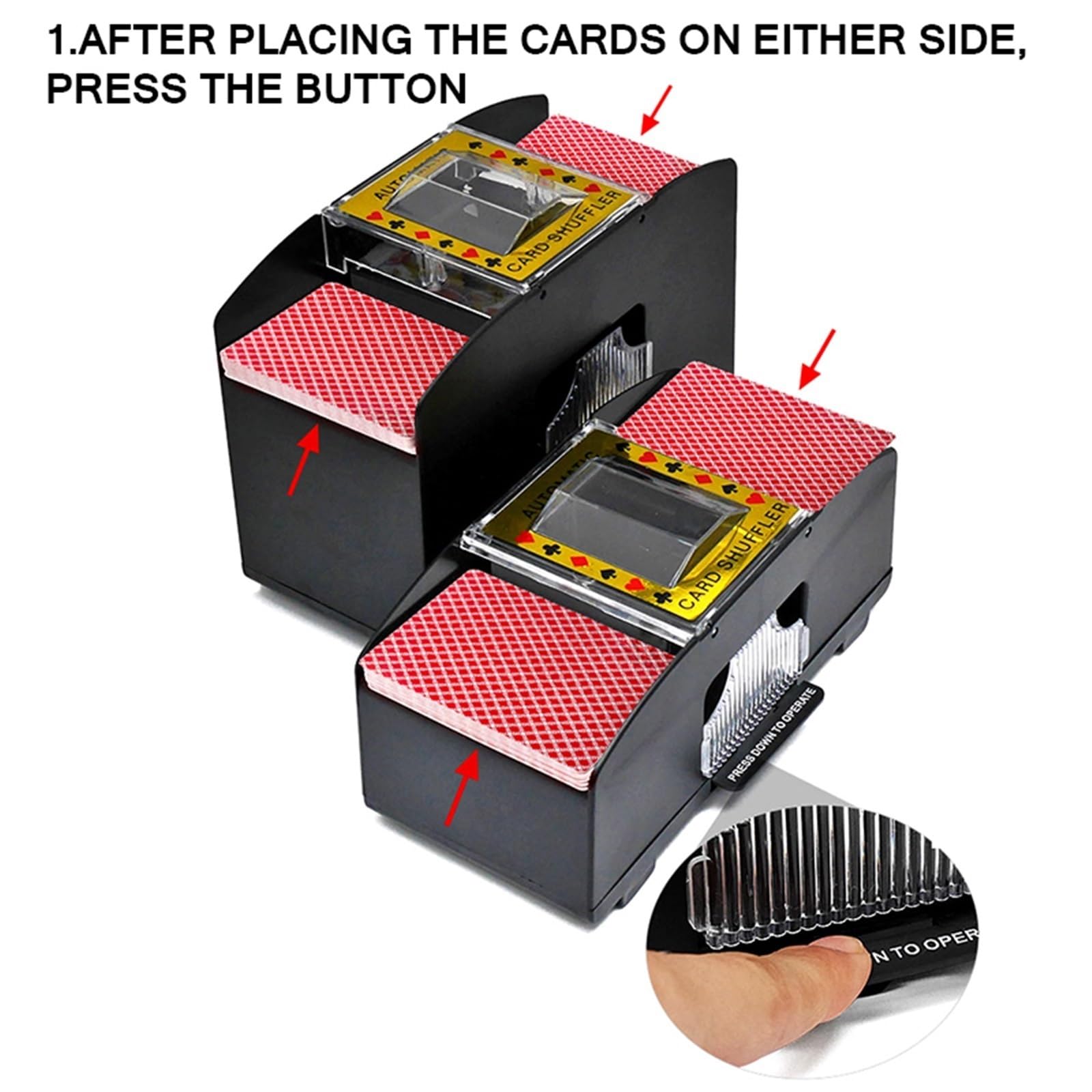 OVARIA Mescolatore di Carte Automatico Portatile, Macchina for rivenditore di Carte elettrica Supporta Vari metodi di Gioco Personalizzati for Mazzo di Carte da Gioco, Uno, Poker