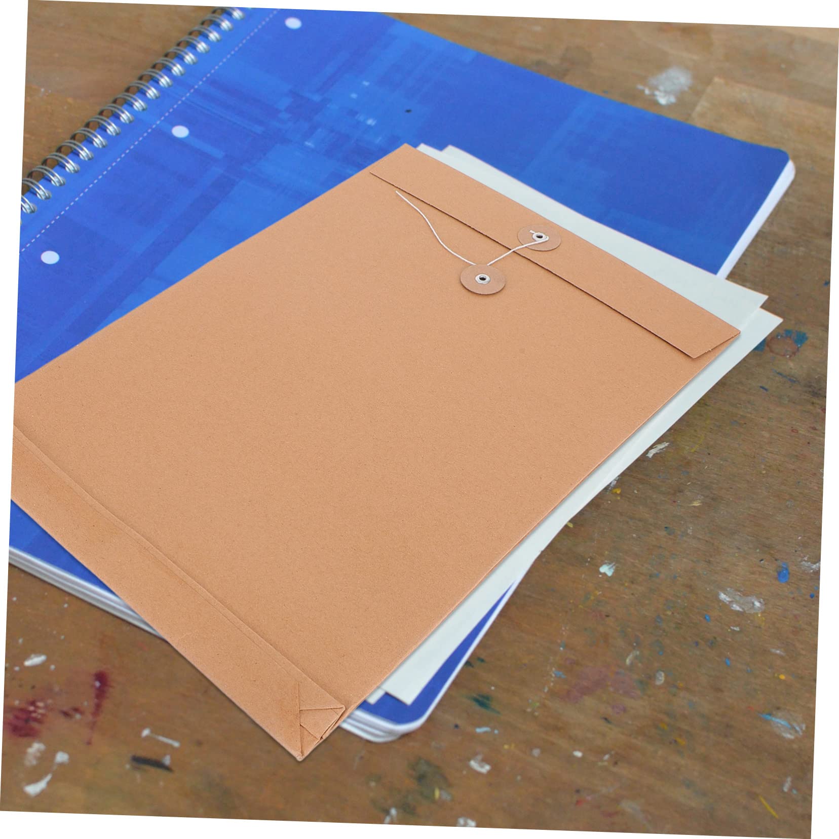 HOMSFOU 50piezas Bolsa De Archivo De Papel Kraft Organizador De Documentos Carta Para Papelería De Oficina Sobre Portafolios