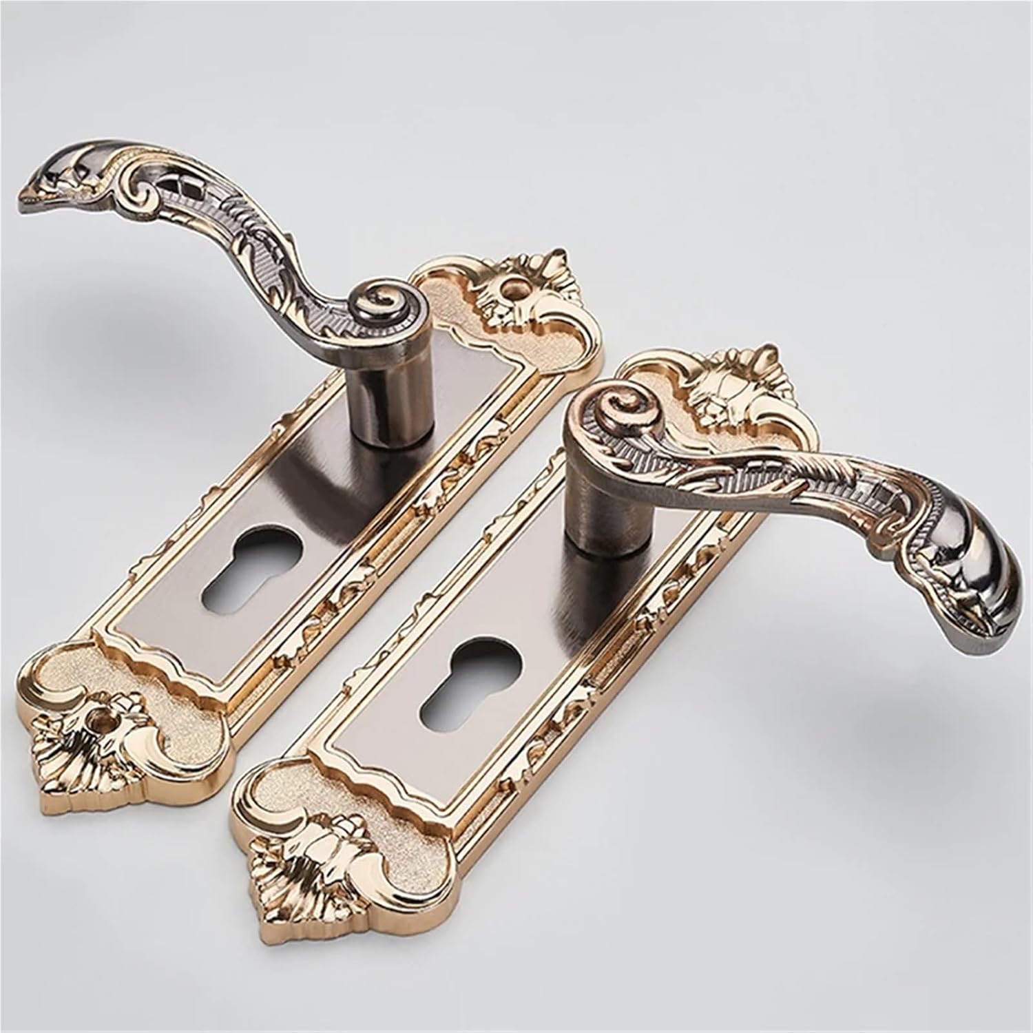 Vintage Keyed Door Lever Set Curved Handle with Deadbolt Lock Security Mortise,Aluminum Alloy замок