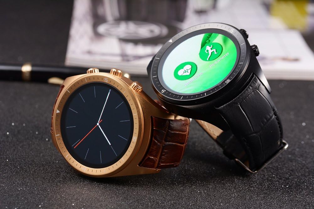 Invtepy 400 400PX Bluetooth K10 Smart Watch Phone 3D Cambered Sapphire Lens Support Sync With Andriod Phones (K10 Golden)