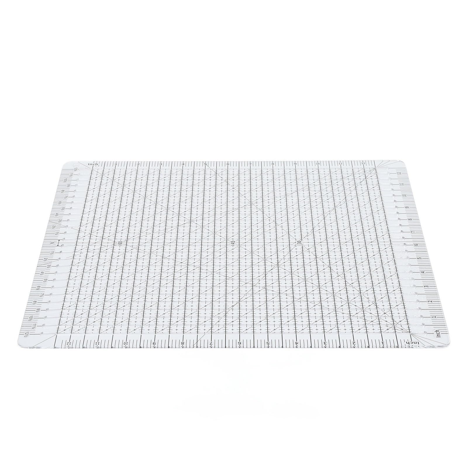 Omabeta Righello Per Trapuntatura E Taglio – Acrilico Trasparente Con Griglia Nera – 25x20 Cm - 5