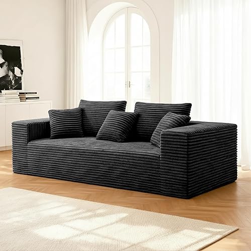 Sofá cama de pana de 3 plazas, sin montaje, sin marco, para sala de estar, dormitorio, apartamento, dormitorio, oficina