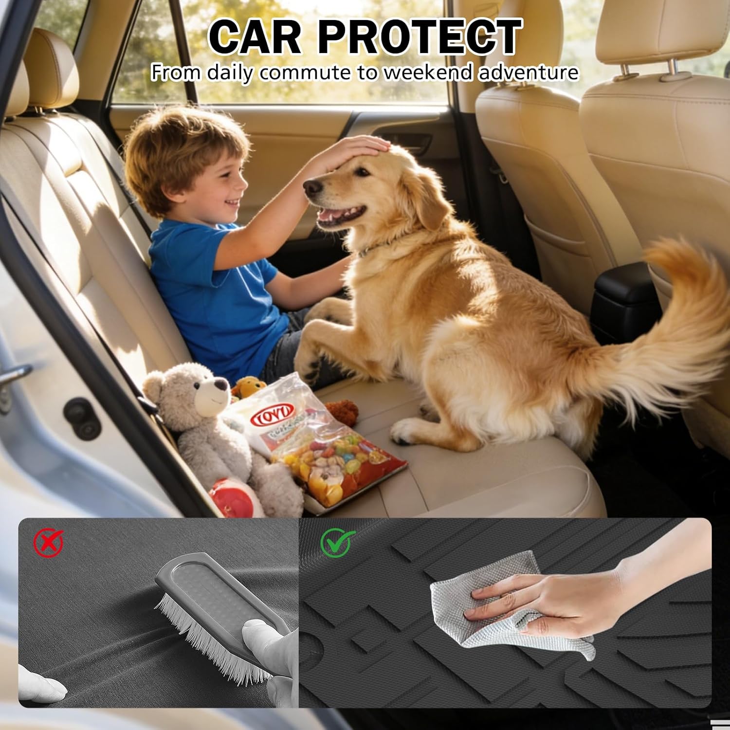 All Weather Floor Mats & Cargo Liner Set for Toyota RAV4 Hybrid 2026(Not for Limited with Subwoofer), TPE Custom Fit Floor Liners with Cargo Mat & Backrest Cover, Full Coverage Interior Protection