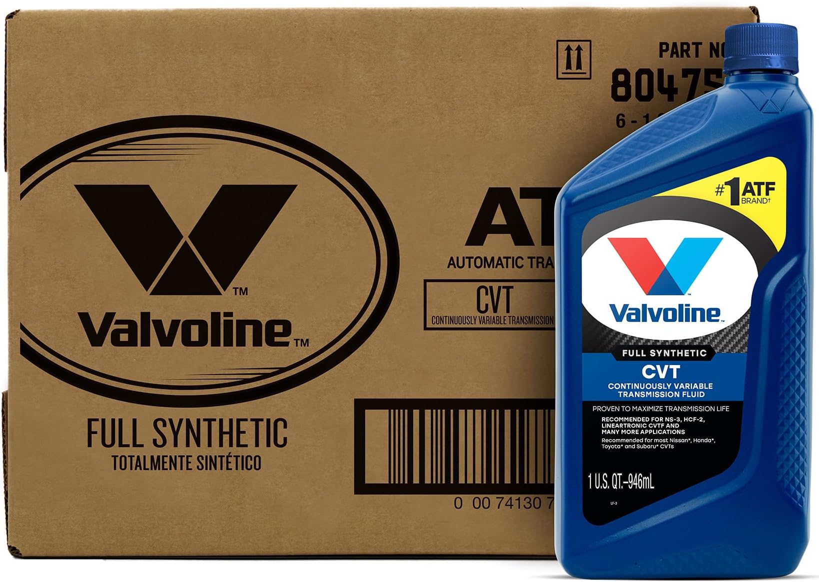 Valvoline Continuously Variable Transmission Fluid - 1 Quart, (Case of 6); 804751-6PK