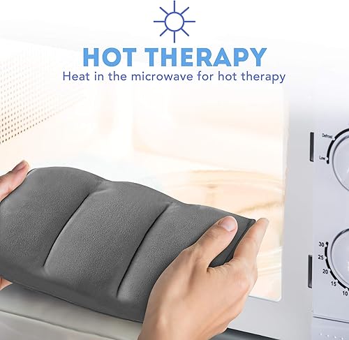 Miniatura 7 de Almohadilla térmica con peso para microondas, aprobada por la FSA HSA, funda de felpa suave rellena con linaza natural sin perfume para calor húmedo