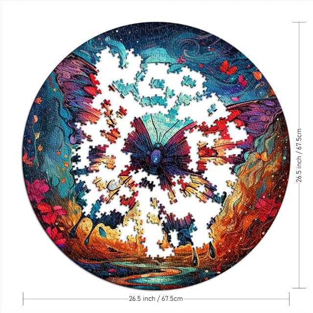 Foto 5 de 6 de Puzzle de 1000 piezas para adultos, rompecabezas de mariposas para niños