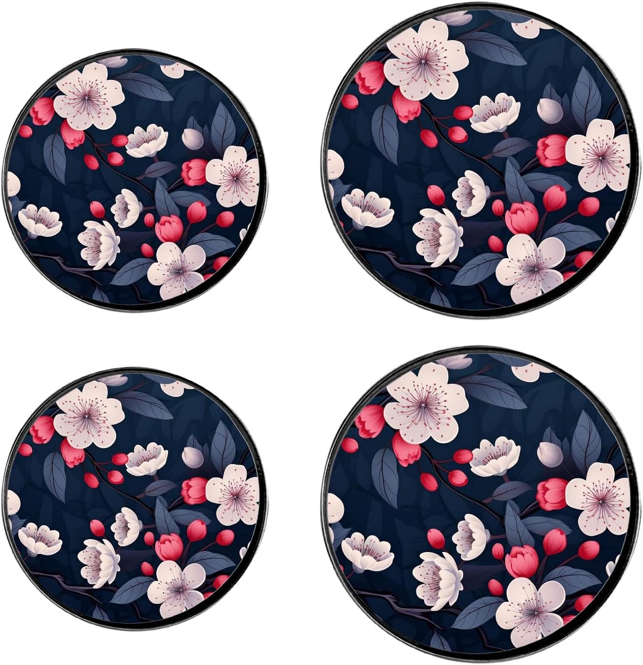 Flower Set of 4 Stove Burner Covers - Premium Round Electric Stove Range Protectors,8 IN & 10 IN