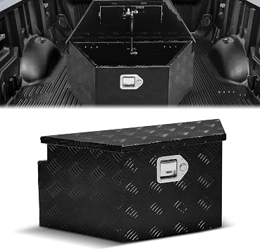 Underbody Truck Bed Tool Box 30, Heavy Duty Storage Organizer Waterproof Chest with Lock and Keys Black