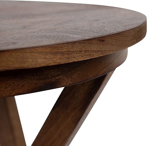 Miniatura 6 de Kate and Laurel Aja - Mesa decorativa de madera moderna, 15 x 15 x 23 pulgadas, color marrón nogal