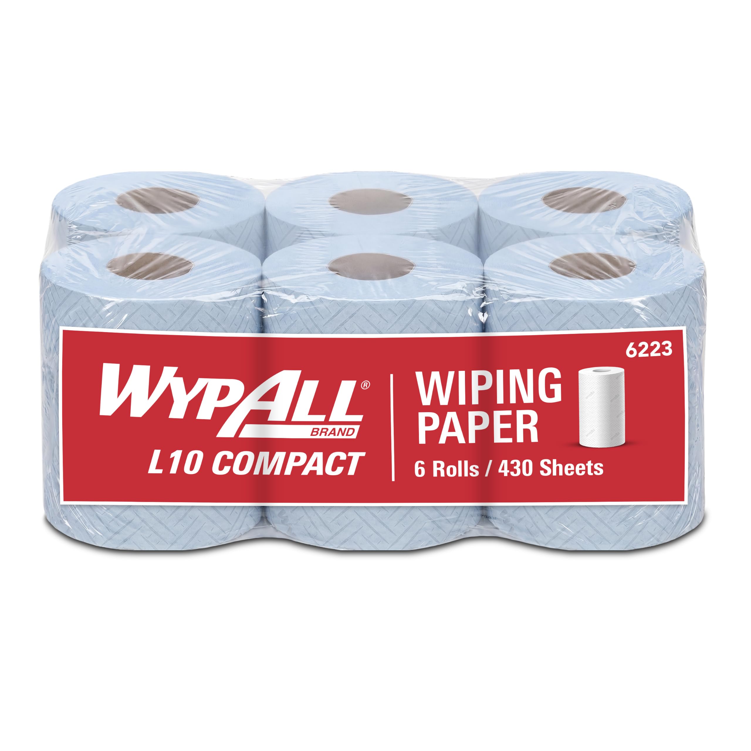 WypAll L10 Wiping Paper Rolls 6223, 1-Ply Centrefeed Roll, 500 Sheets