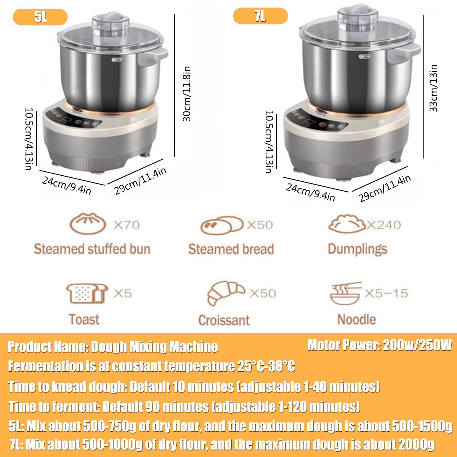 Impastatrice completamente automatica con pannello di distribuzione e impermeabilizzazione per cottura professionale, pane tostato e croissant