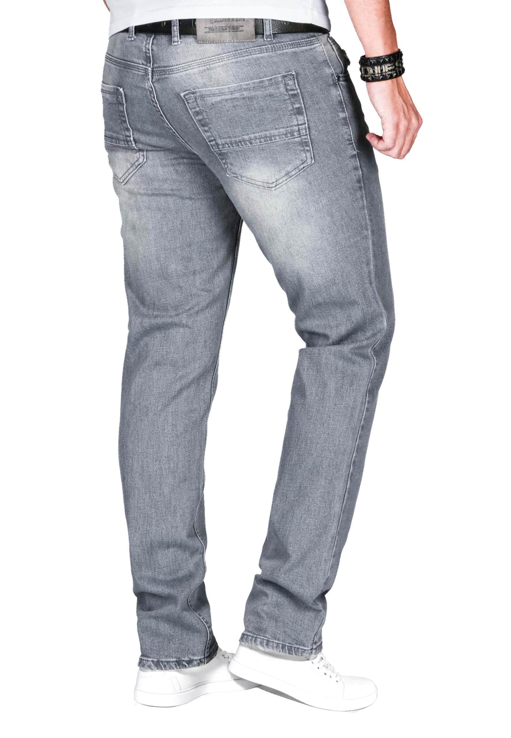 ALESSANDRO SALVARINI Męskie dżinsy Slim Fit Denim Stretch Jeans spodnie jeansowe