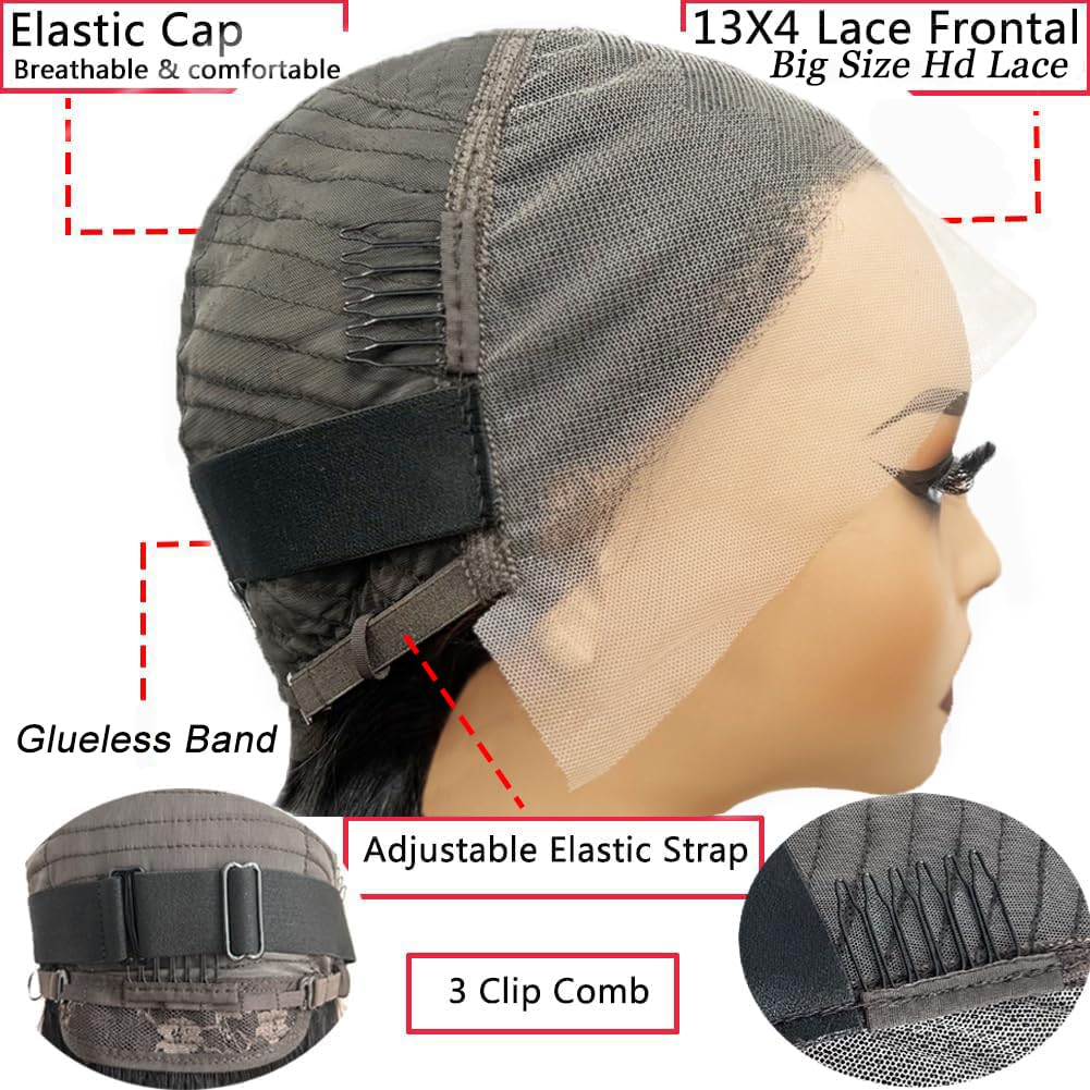 Amazon.com : Superfect Bob Wig Human Hair 13x4 Lace Front  display picture 3