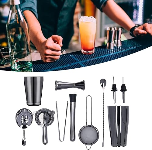 Miniatura 5 de BestAlice 11 Pcs Cocktail Shaker Set, Professional Mixology Bartender Kit Boston Shaker Set, Stainless Steel Shaker Set with Muddler Jigger Mixing