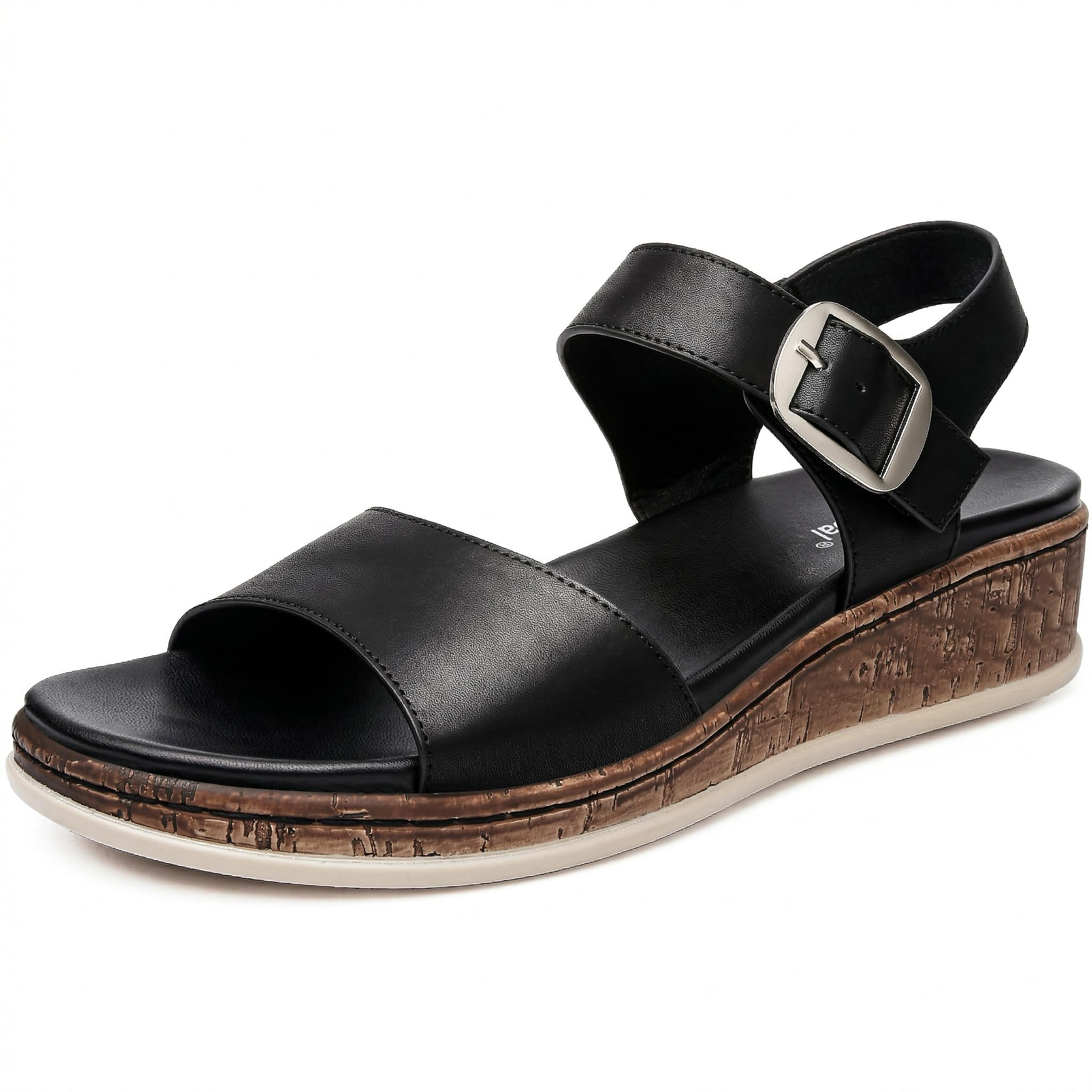 DimaiGlobal Damen Keilabsatz Sandalen Low Wedge Sommer Bequeme Elegante Sandaletten Mit Arch Support Orthopädische Sandale Leichte Freizeit