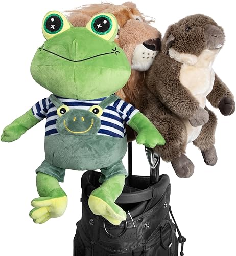 Miniatura 2 de Funda para cabeza de conductor de golf estilo animal, fundas para cabeza de palo de golf de rana verde para 1 madera de 460 cc, 450 cc, se adapta a