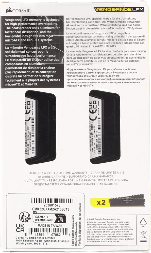 Corsair Vengeance LPX 32GB (2x16GB) 2133MHz C13 DDR4 DRAM Memory Kit thumbnail 5