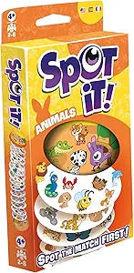 Asmodee Spot It! Animals (2024 Refresh) - Eco-Blister Edition, 5-in-1 Visual Perception Game for Quick Reflexes and Family Fun, Ages 4+, 2-8 Players, 15 Minute Playtime