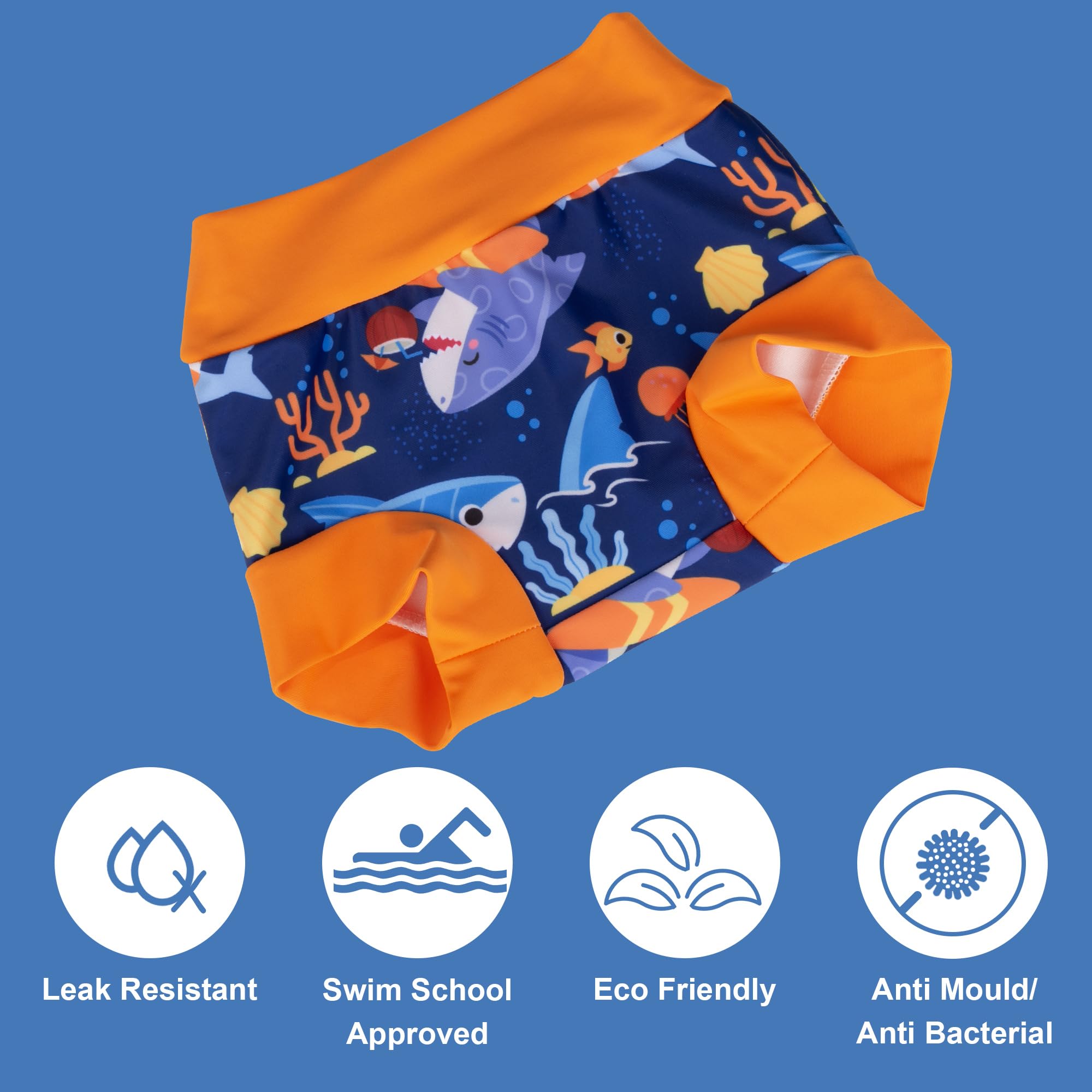 BIG ELEPHANT Pannolini da Nuoto per Bambini 46 Pezzi – Riutilizzabili, Regolabili e Lavabili Costume da Bagno per Neonati e Bambini - 4