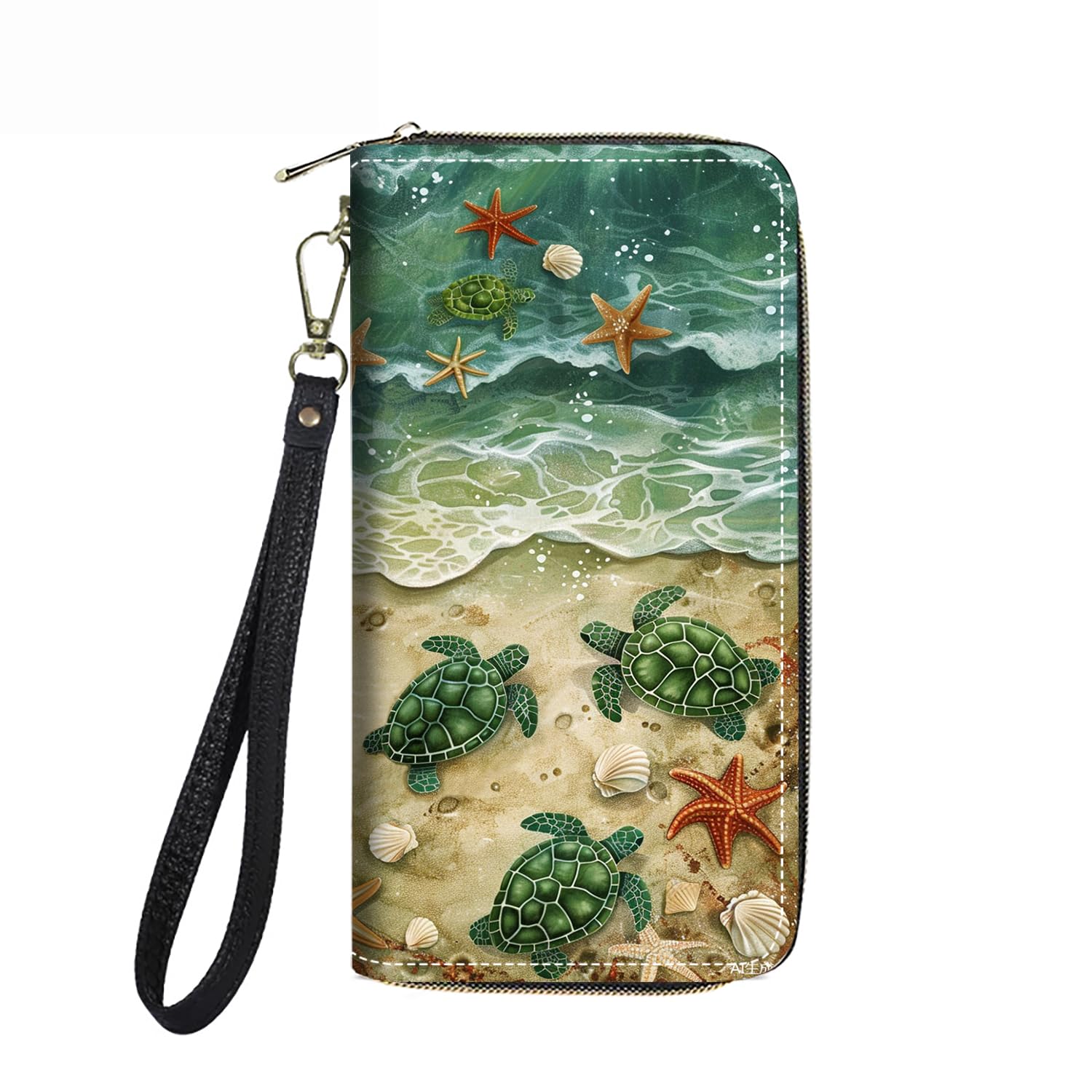 FVAENDHIO Women's Large Capacity Wallet PU Leather Zip Around Clutch Purse Multifunctional Wallet with Removable Wristlet Strap for Smart Phone/Coin/