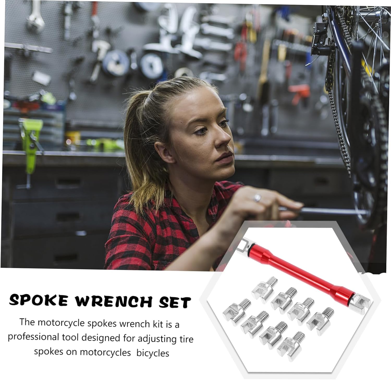Motorcycle Bike Wrench Set Interchangeable Tips Spanner Kit Motorcycle Wrench Tool