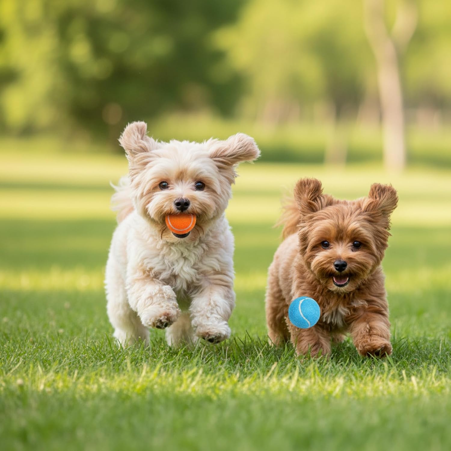 40 Pack Squeaky Mini Tennis Balls for Small Dogs, 1.57'' Interactive Dog Playing Balls, Colorful Easy Catching Dog Playing Fetch Ball, Elastic Puppy Tennis Ball, for Teething, Training, Throwing