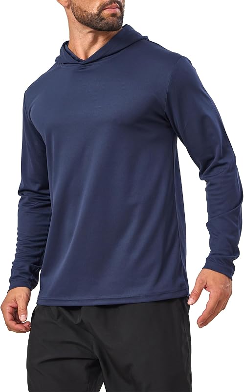 Suitswinew 5 Pack Sun Protection Hoodie for Men UV Long Sleeve Shirts Quick Dry Lightweight Work Athletic Rash Guards image 2