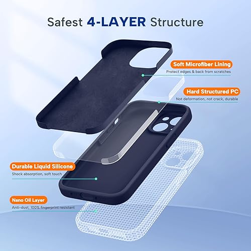 Miniatura 146 de Miracase - Funda diseñada para iPhone 11 con protector de pantalla, funda de goma de silicona líquida, protección total contra caídas y a prueba