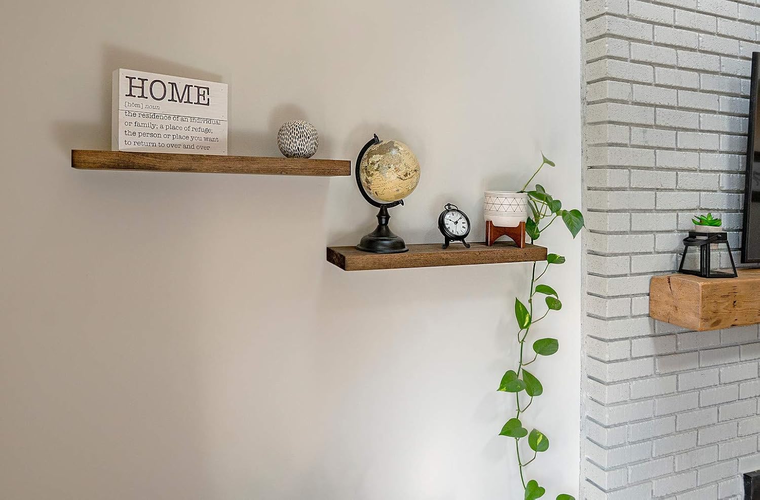 Crazy Clearance Floating Shelves Rustic Wood Wall Shelf USA Handmade | Set of 2 (Dark Walnut, 24 x 5.5)