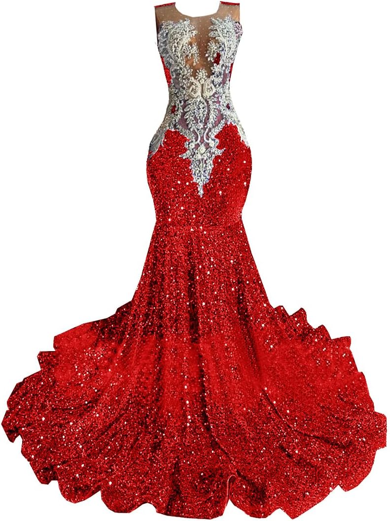 Sparkly Prom Dresses Rhinestone Beaded Glitter Sequin Pageant Celebrity Wedding Party Evening Gown