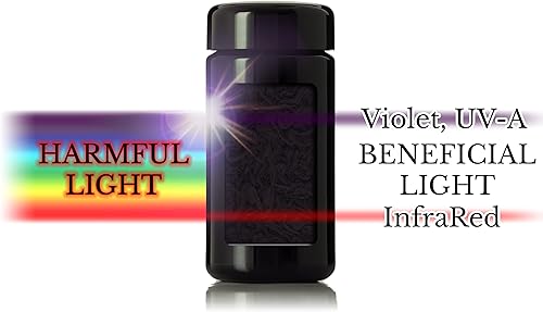 Miniatura 4 de Tarro de vidrio ultravioleta negro con tapa, recipiente hermético a prueba de olores, 3 onzas, almacenamiento de hierbas de cuello ancho, ideal para