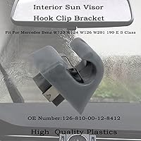 Vista 3 de 126-810-00-12-8412 Soporte de clip de gancho para visera solar interior para Mercedes Benz W123 W124 W126 W201 190 E S Class. OEM